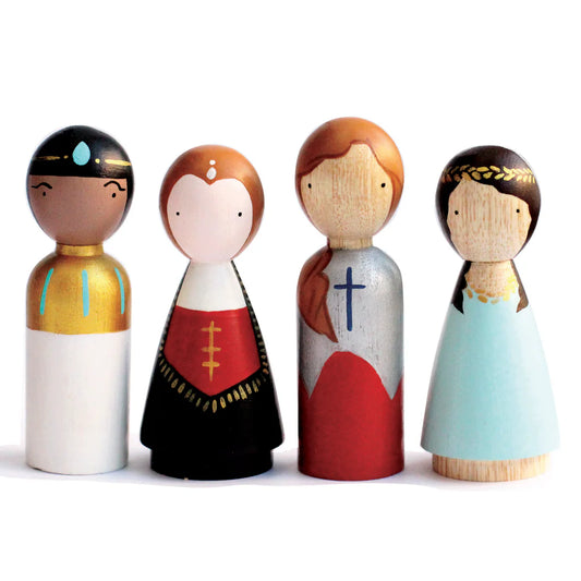 Women in Power, 3.5" Set of Four Wooden Peg Dolls Goose Grease